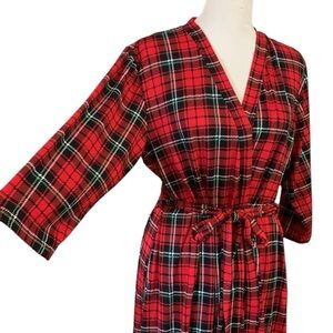 Pillow talk lightweight tartan plaid robe